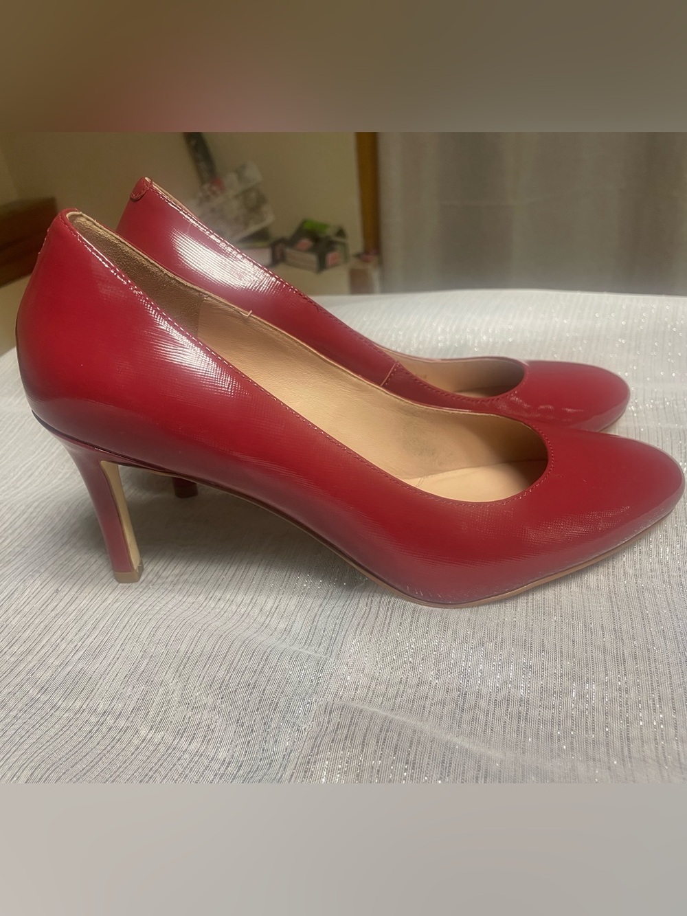 Cole Haan Women's Red Patent Mid-Heel Pumps